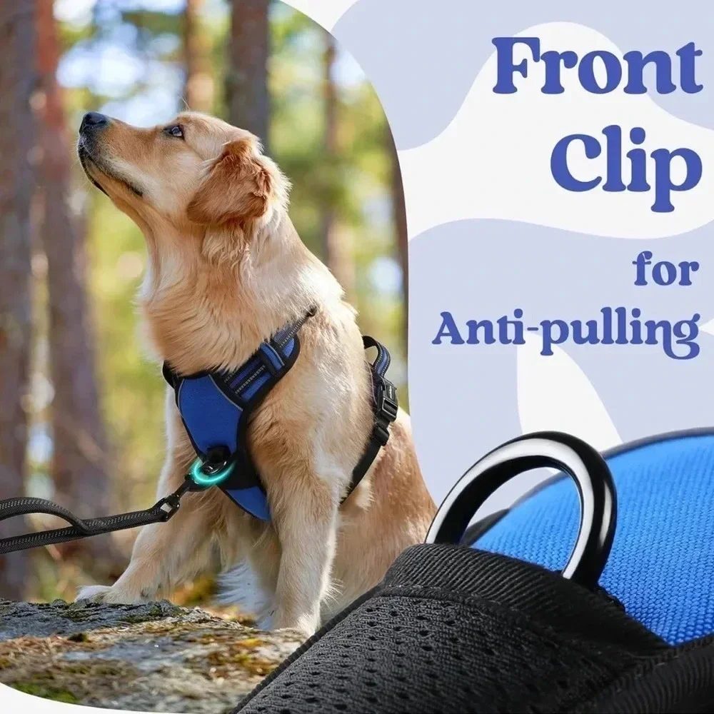 Rabbitgoo Blue Dog Harness for Medium Dogs Pet Walking